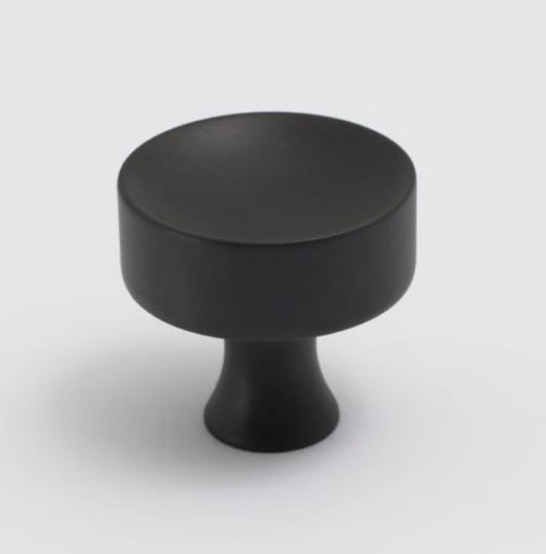 Atticus Knob - Blackest Black:Blackest Black:Hepburn Hardware