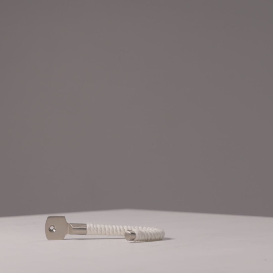 Rope Hook - White Cotton with Satin Nickel– Hepburn Hardware