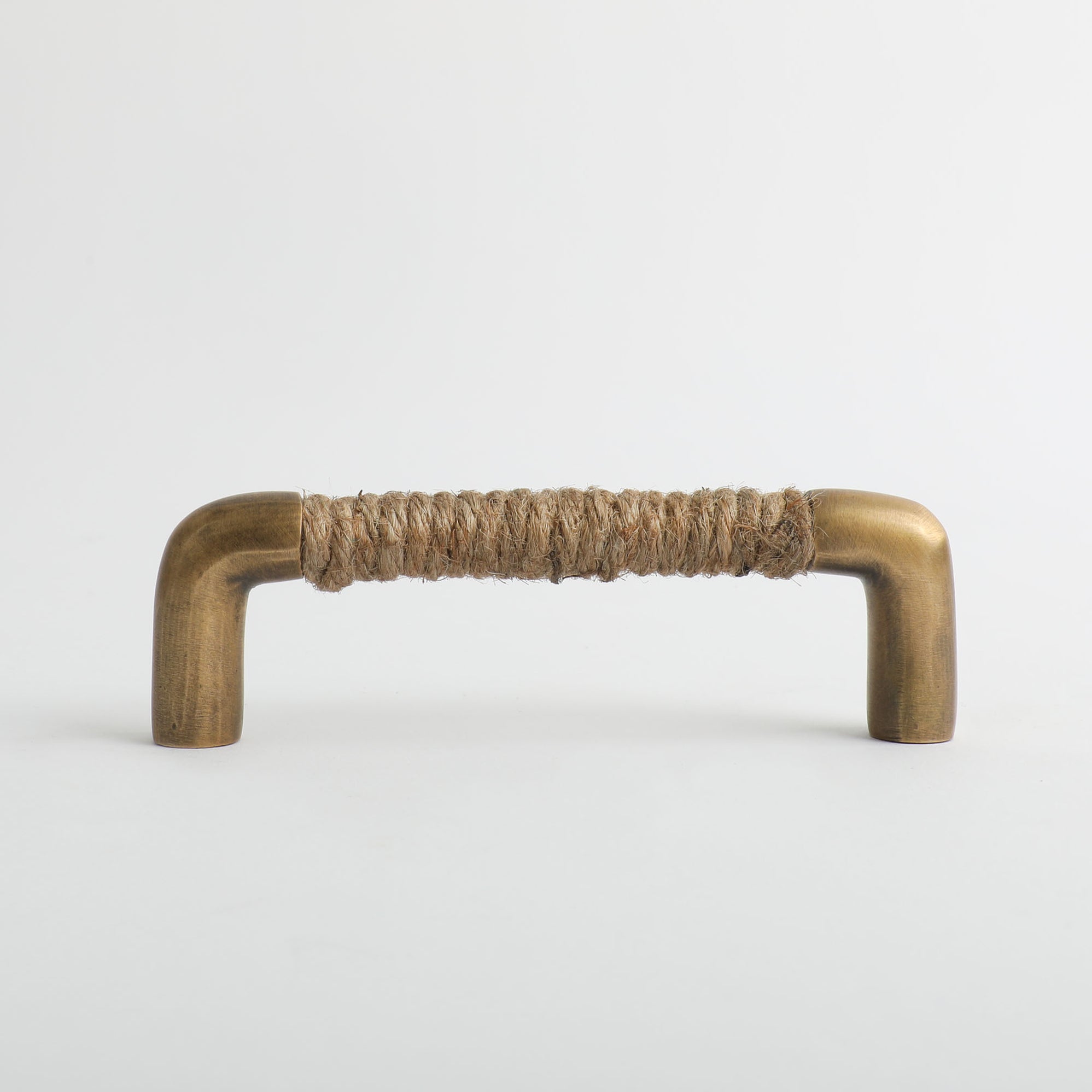 Satin Brass Handle with Jute Rope | Hepburn Hardware