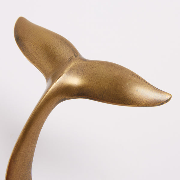 Whale Tail Hook - Acid Washed Brass:Hepburn Hardware