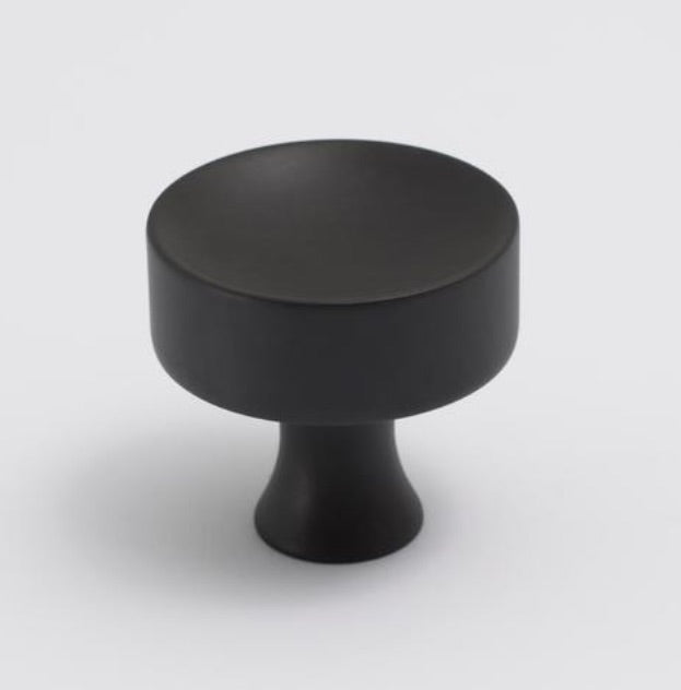 Atticus Knob - Blackest Black:Blackest Black:Hepburn Hardware