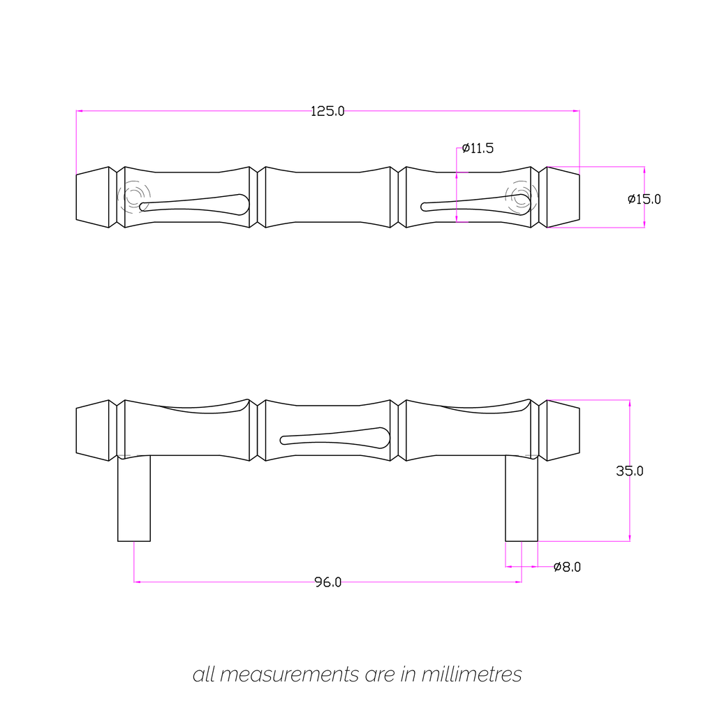 Bamboo Handle - Antique Brass:Hepburn Hardware