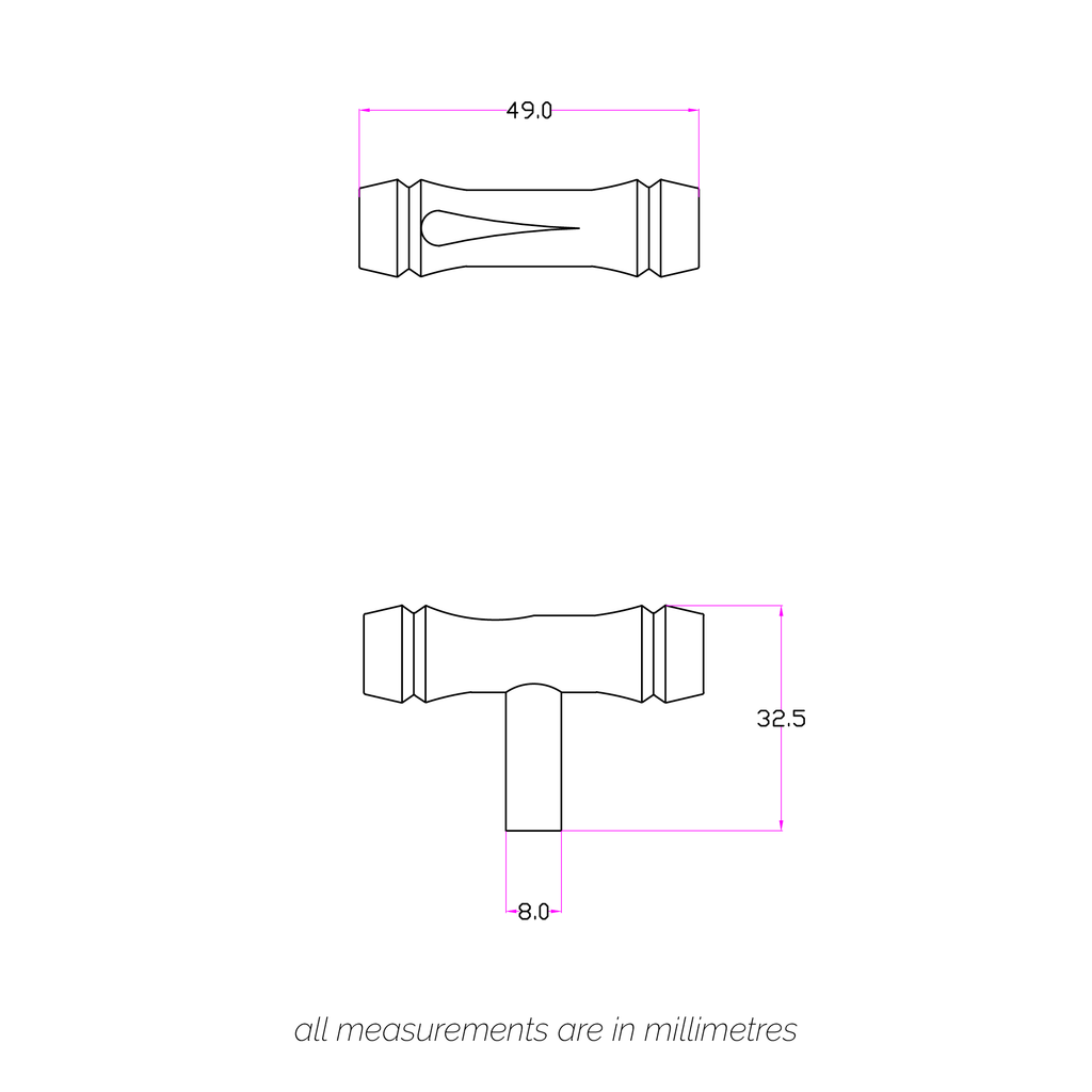 Bamboo T-Bar - Antique Brass:Hepburn Hardware