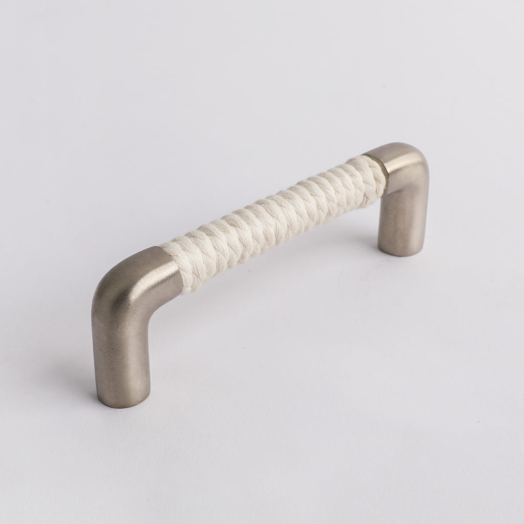 Barthe Rope Handle Rope Handle - White Cotton with Satin Nickel– Hepburn Hardware