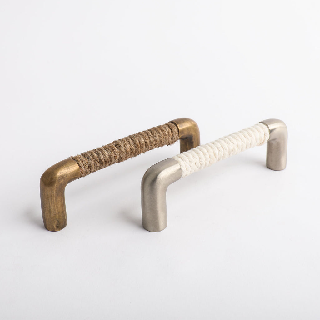 Rope Handle - White Cotton with Satin Nickel– Hepburn Hardware