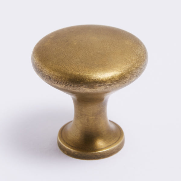 Ascot Knob - Acid Washed Brass:Large:Hepburn Hardware