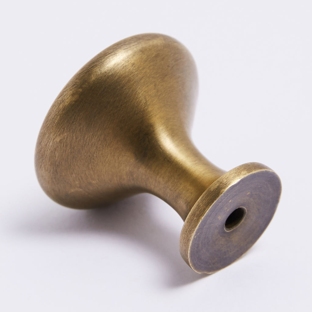 Ascot Knob - Acid Washed Brass:Hepburn Hardware