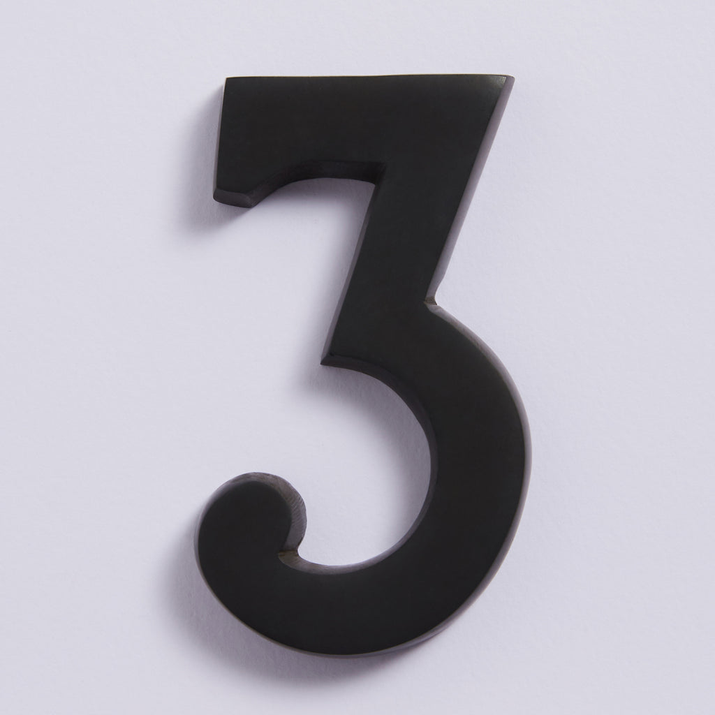 Small House Numbers - Scorched Black:3:Hepburn Hardware