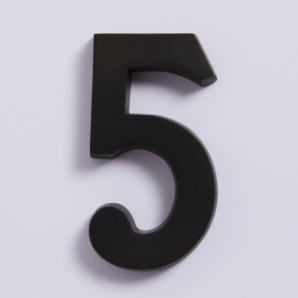 Small House Numbers - Scorched Black:5:Hepburn Hardware