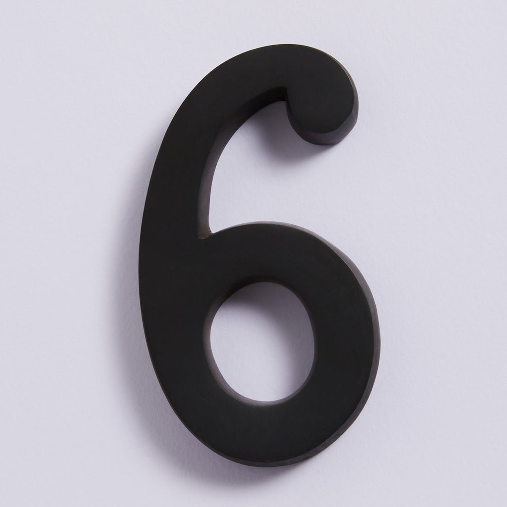 Small House Numbers - Scorched Black:6:Hepburn Hardware