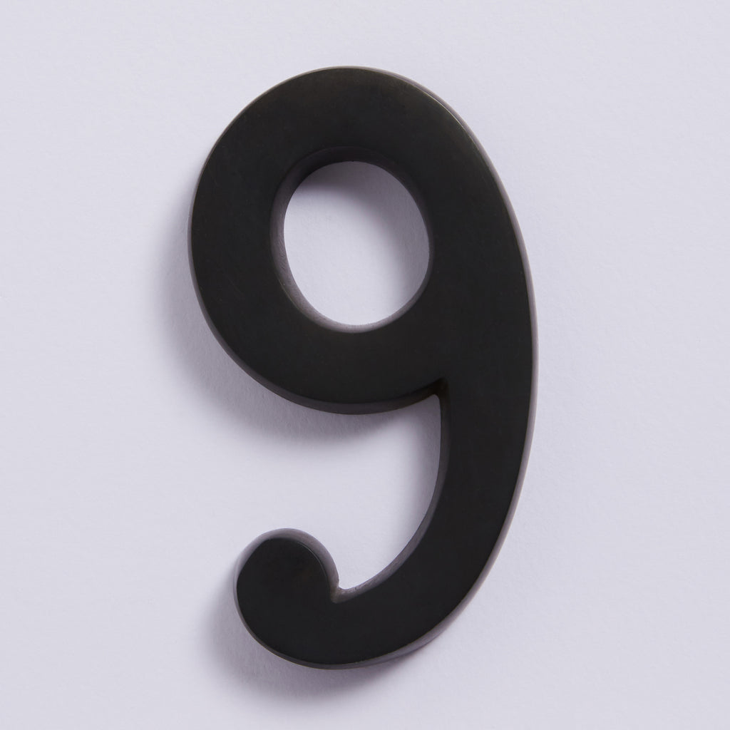 Small House Numbers - Scorched Black:9:Hepburn Hardware
