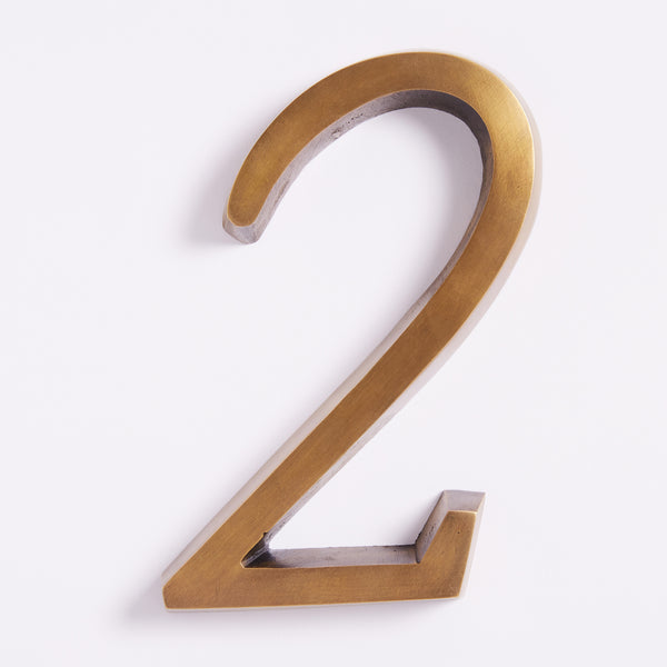 Large House Number - Acid Washed Brass:Hepburn Hardware