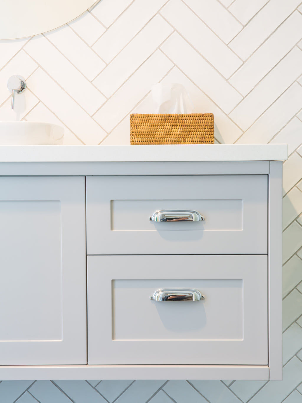 Halifax Hooded Cup Pull - Polished Chrome:Hepburn Hardware