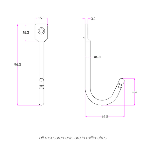 Sydney Hook - Satin Nickel:Hepburn Hardware