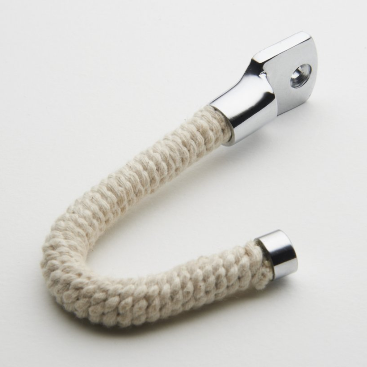 Polished Chrome Hook with Cotton Rope